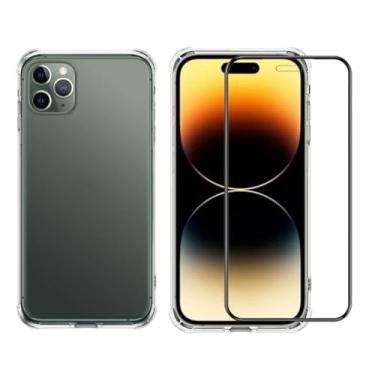 Imagem de Kit Capa Capinha Anti Impacto e Película Cerâmica Compatível iPhone 11 12 13 Pro 14 (iPhone 14 Pro)