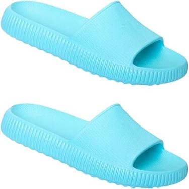 Imagem de Chinelo Nuvem EVA Confortável Macio Leve Feminino Masculino Sándalia Unissex Ortopédico (Azul, BR, Adulto, Faixa Numérico, 35, 36)