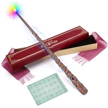Imagem de ShinySong Rechargeable Light Up Wizard Wand with Gradient Lighting,Illuminating Magic Witch Wands for Kids Halloween Christmas Cosplay Party, Vine