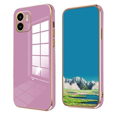 Imagem de Wousunly Capa de silicone rosa compatível com Redmi A1, revestimento para Xiaomi Redmi A2, capa fina e macia à prova de choque (roxa)