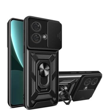 Imagem de Anvzle Capa para Motorola Edge 40 Neo, Moto Edge 40 Neo [Military-Grade] Armadura protetora resistente, com lente protege o suporte magnético para carro, capa para celular (preto)