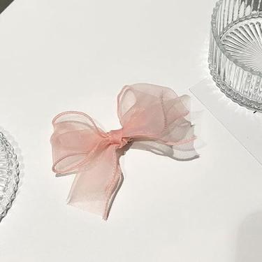 Imagem de PUSCOBSY Grampos de cabelo e faixa de cabelo fio de rede faixa de cabelo feminina desejo puro cabelo super imortal cabelo laço de alto nível cabelo (4 peças, rosa)