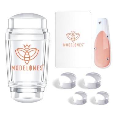 Imagem de Modelones Ferramenta de ponta francesa - 6 peças kit de manicure francesa para carimbos de unhas adequado para bricolage juntamente com kit de ferramentas de impressão de esmalte de gel