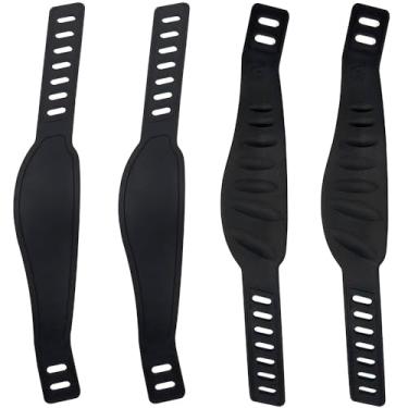 Imagem de 4 peças de alças de pedal de bicicleta ergométrica, alça de pedal universal de comprimento ajustável resistente para a maioria dos pedais de bicicleta ergométrica para casa ou academia (estilo2, 4