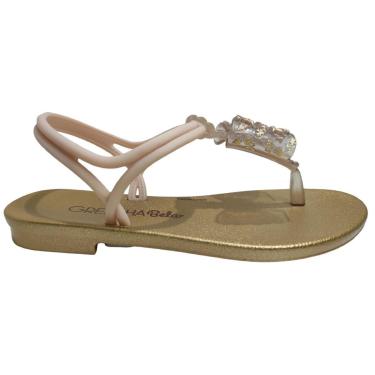 Imagem de Sandália Infantil Menina Rasteira Casual com Laço Grendha 18549-Feminino