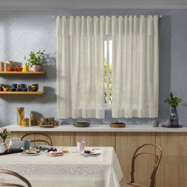 Imagem de Cortina Renda Interlar Valência Lisa 280 x 120cm Marfim