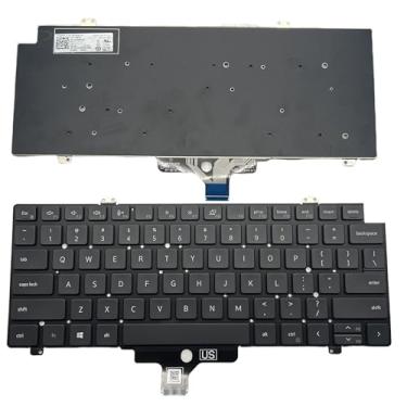 Imagem de Teclado para computador Dell Latitude 7420 7410 5420 08MJ5F PK1330S2A0 DLM20F63US6698 DLM20F6 sem luz de fundo preto (7410 sem luz de fundo)