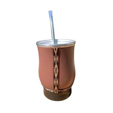 Imagem de Kit Tereré Material Sintético: Cuia e Bomba de Alumínio, Diversas Cores (Marrom)