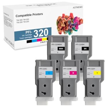 Imagem de Tanque de tinta de substituição PFI-320 300 ml para Canon PFI320 PFI320MBK PFI320BK PFI320C PFI320M PFI320Y para impressora imagePROGRAF IPF TM-200 TM-205 TM-300 TM-305, pacote com 5