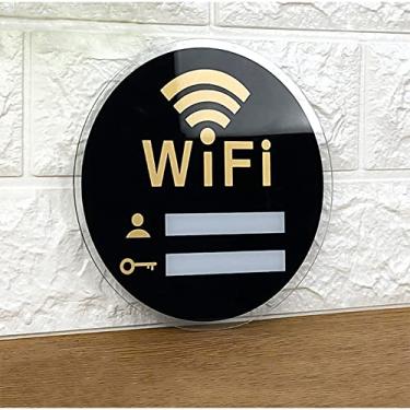 Imagem de 2 peças de placa de senha WiFi, superfície gravável e apagável, mesa ou tela para pendurar na parede para casa, negócios e convidados (preto)