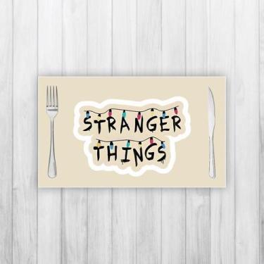 Imagem de Jogo Americano 4 Un Retangular Neoprene Varal De Letras Stranger Thing