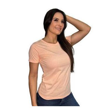 Imagem de Camiseta Feminina Lisa Salmão - Usmark