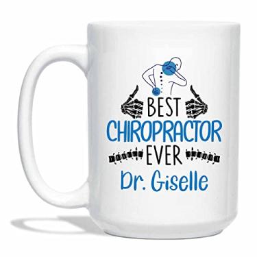 Imagem de Chiroprático de nome personalizado xícara de chá branca 325 g 425 g, melhor caneca de café de quiropraxia de sempre, xícara de café de quiropraxia personalizada, caneca de quiroprática exclusiva,