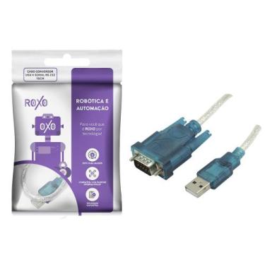 Imagem de Cabo Conversor Usb Para Serial Rs232 Azul 70cm - RoXo, 010-0019RX