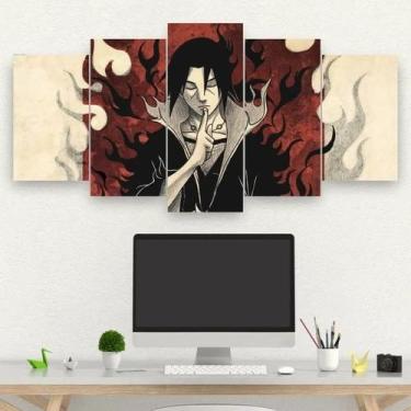 Imagem de Kit 5 Quadros Decorativo Mosaico Itachi Anime Naruto - Premium Decoraç