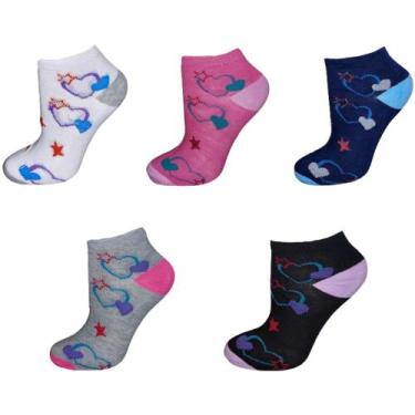 Imagem de Kit 12 Pares Meias Feminina Sapatilha Cano Curto Baixo Soquete Sortida