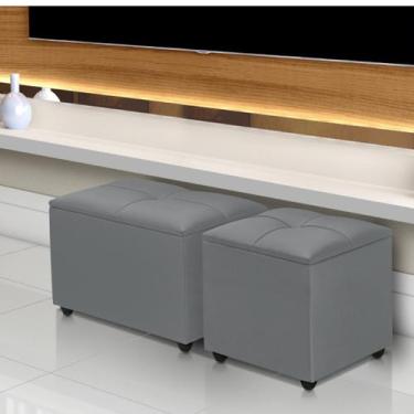 Imagem de Puff Baú 60cm c/ Sapata Anti Risco Tecido Veludo Espuma D-14 - TB ECOM