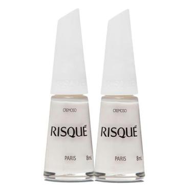 Imagem de Kit 2 Esmalte Risqué Cor Paris Hipoalergênico com 8ml