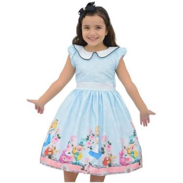 Imagem de Vestido infantil tema Alice no País das Maravilhas - Moderna Meninas, 