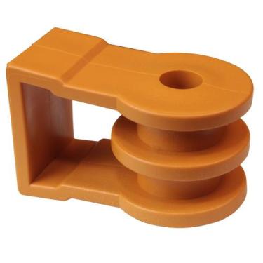 Imagem de 10 Unidades Roldana Plástica Mini 2 Ranhuras com Suporte plástico Inje