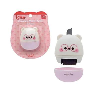 Imagem de Carimbo Roller Faces + Estilete Love Ursinho Rosa Fofo - Molin do Bras