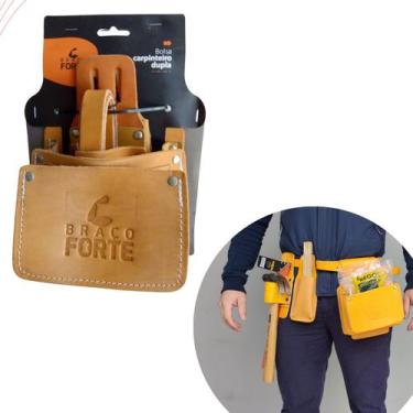 Imagem de Cinto Utilitário Para Carpinteiro Em Couro Legítimo - braço forte