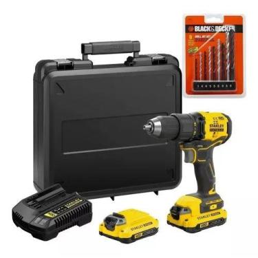 Imagem de Parafusadeira Furadeira Bateria 20v Brushless Stanley Brocas