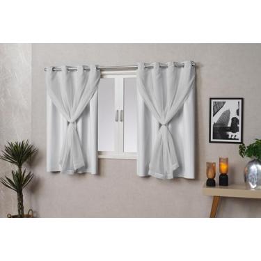 Imagem de Cortina Blackout PVC (plástico) com VOIL e Argola para Sala ou Quarto 