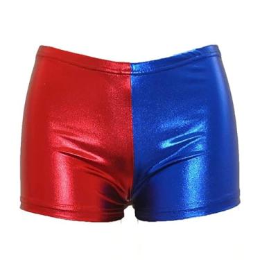 Imagem de The Fancy Dress® Women's Red Blue Squad Cosplay Outfit - Ladies Halloween Theme Party Shiny Wetlook Plus Size S-XXL (Hot Pant, S-M)