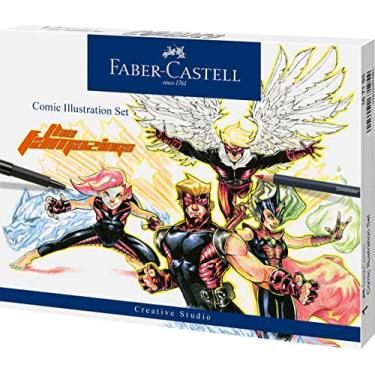 Imagem de Faber-Castell Comic Illustration Set - The Famazings Superhero Comic Book Drawing Kit - Draw with Pitt Artist Pens & Goldfaber Coloring Pencils