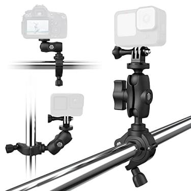 Imagem de Suporte de guidão de motocicleta para GoPro Hero, rotação de 360° com adaptador de rosca de 0,6 mm para câmeras de ação GoPro DJI