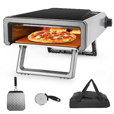 Imagem de Forno de pizza a gás de 30,5 cm, fornos de pizza portáteis para uso ao ar livre com kit de acessórios, forno de pizza de cozinha de aço inoxidável para piqueniques de acampamento no quintal