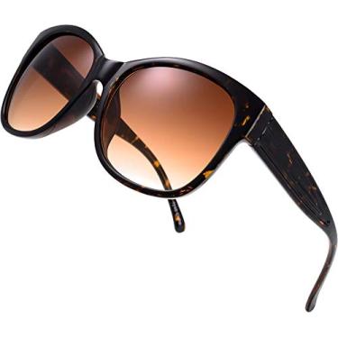 Imagem de The Fresh Óculos de sol femininos grandes quadrados Jackie O Cat Eye Hybrid Butterfly Fashion - Embalagem requintada, Estampa de leopardo 7192, X-Large