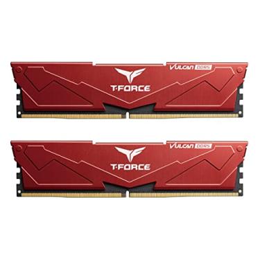 Imagem de TEAMGROUP T-Force Vulcan DDR5 32GB (2x16GB) 6000MHz (PC5-48000) CL38 Intel XMP 3.0 & AMD Expo Módulo de memória de desktop compatível Ram Red FLRD532G6000HC38ADC01
