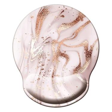 Imagem de Mouse pad com suporte de pulso, mouse pad ergonômico com almofada de descanso de pulso de espuma de memória, base de borracha antiderrapante para jogos em casa, escritório, computador, laptop, praia