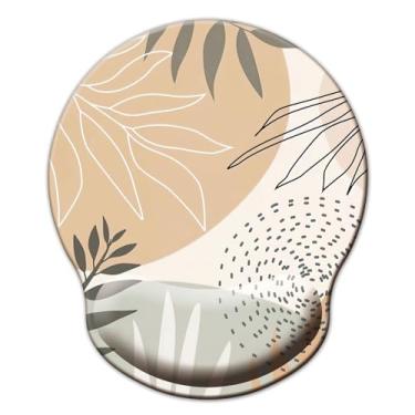 Imagem de Mouse pad com suporte de pulso, mouse pad ergonômico com almofada de descanso de pulso de espuma de memória, base de borracha antiderrapante mouse pad para jogos em casa, escritório, computador, laptop, folhas