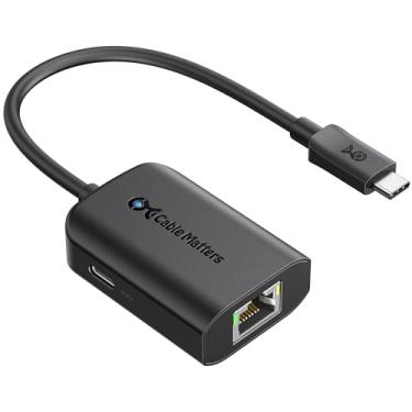 Imagem de Cable Matters Adaptador USB C para Gigabit Ethernet com carregamento de 100 W - Velocidade Ethernet com fio de até 480 Mbps para Chromecast com Google TV (versão Google TV Chromecast 2020), laptops e mais