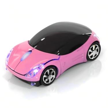 Imagem de ASHATA Mouse de carro de 2,4 G com receptor USB 1600DPI mouse óptico para PC, computador, laptop, tablet, mouse alto e bonito para XP//Win7/ME/2000/para OS (rosa)