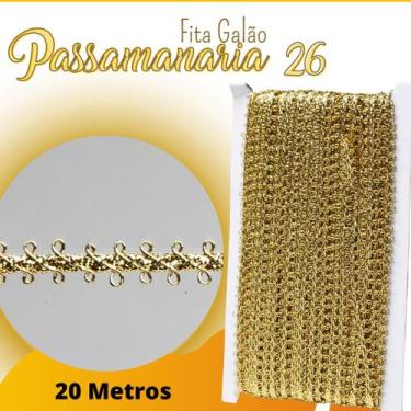 Imagem de Passamanaria Dourada - Fita Galão - Rolo C/20 Metros - 26 Nybc