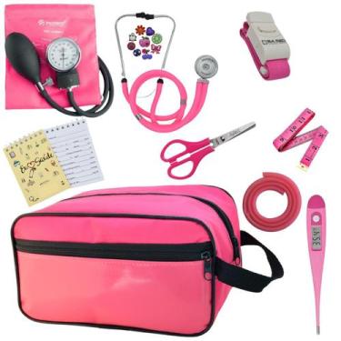 Imagem de Kit Academico Enfermagem Esfigmomanometro Aparelho de Pressao Estetosc