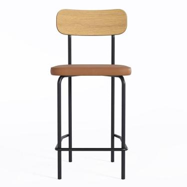 Imagem de Banco Alto Student Preto-caramelo - Overseas