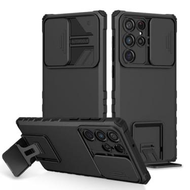Imagem de Vokuha Capa para Galaxy S22 Ultra/Samsung S22 Ultra 5G SM-S908U Capa com suporte para lente de câmera deslizante com suporte de proteção de grau militar à prova de choque para Samsung Galaxy S22 Ultra