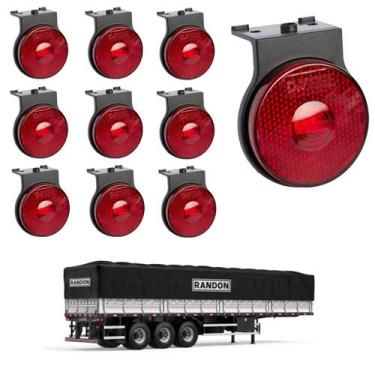 Imagem de 10 Lanterna Lateral Randon LED Rubi 65mm c/ Suporte - Fio - DW Compone