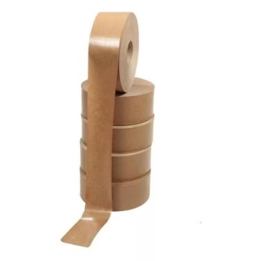 Imagem de 5 Rolos Fita Gomada 70mm Sem Reforço 5kg 750 Metros  - Strapet
