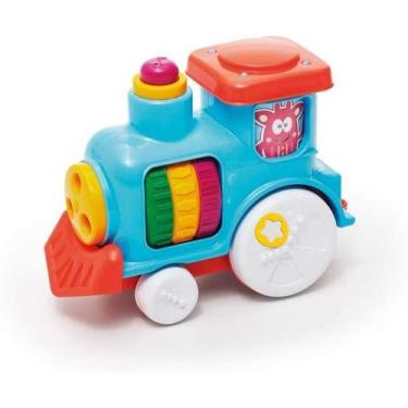 Imagem de Brinquedo infantil Anima Trem Didatico Com Som Roxo Calesita, 3032