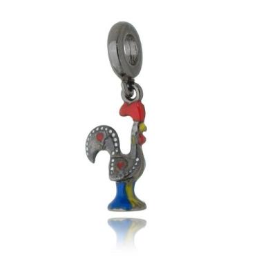 Imagem de Charm Galinho Português, Barcelos, Revestido em  Rodio Negro - VL ACCE