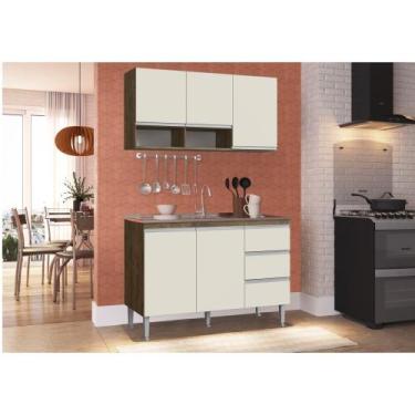 Imagem de Conjunto Balcão de pia 120cm e Armário Aéreo Athena Megasul - IRM