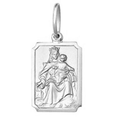 Imagem de Pingente Pequeno 1.1cm Modelo Retangular Santos Ouro Branco 18k ( 29 S