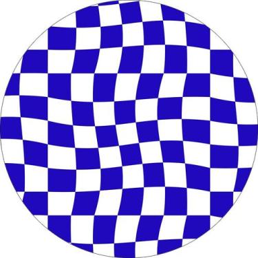 Imagem de Painel De Festa Redondo 1,50x1,50 - Estampa Quadriculado Retrô Azul 03