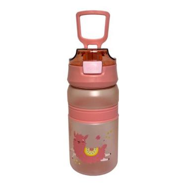 Imagem de Garrafa Squeeze Infantil Colorida Com Alça E Canudo 600ml - TOP ÚTIL, 